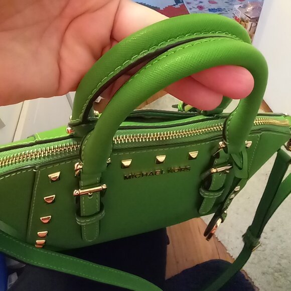 Michael Kors Lime Green Satchel  Crossbody - Picture 4 of 11